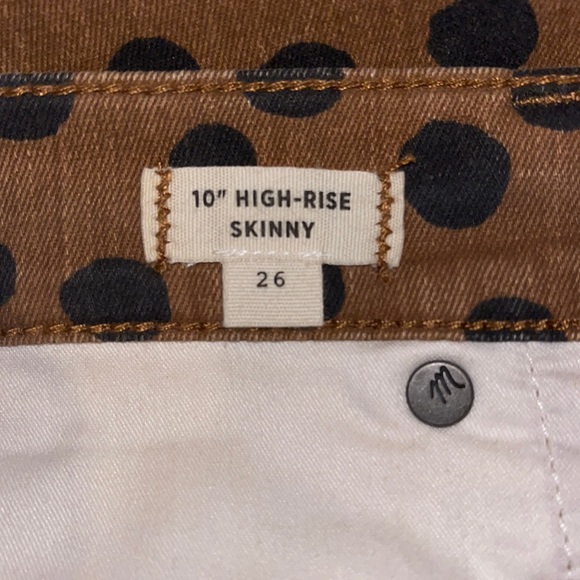 NWOT MADEWELL Leopard Dot 10" High-Rise Skinny Black and Brown Jeans Size 26 - Picture 6 of 10